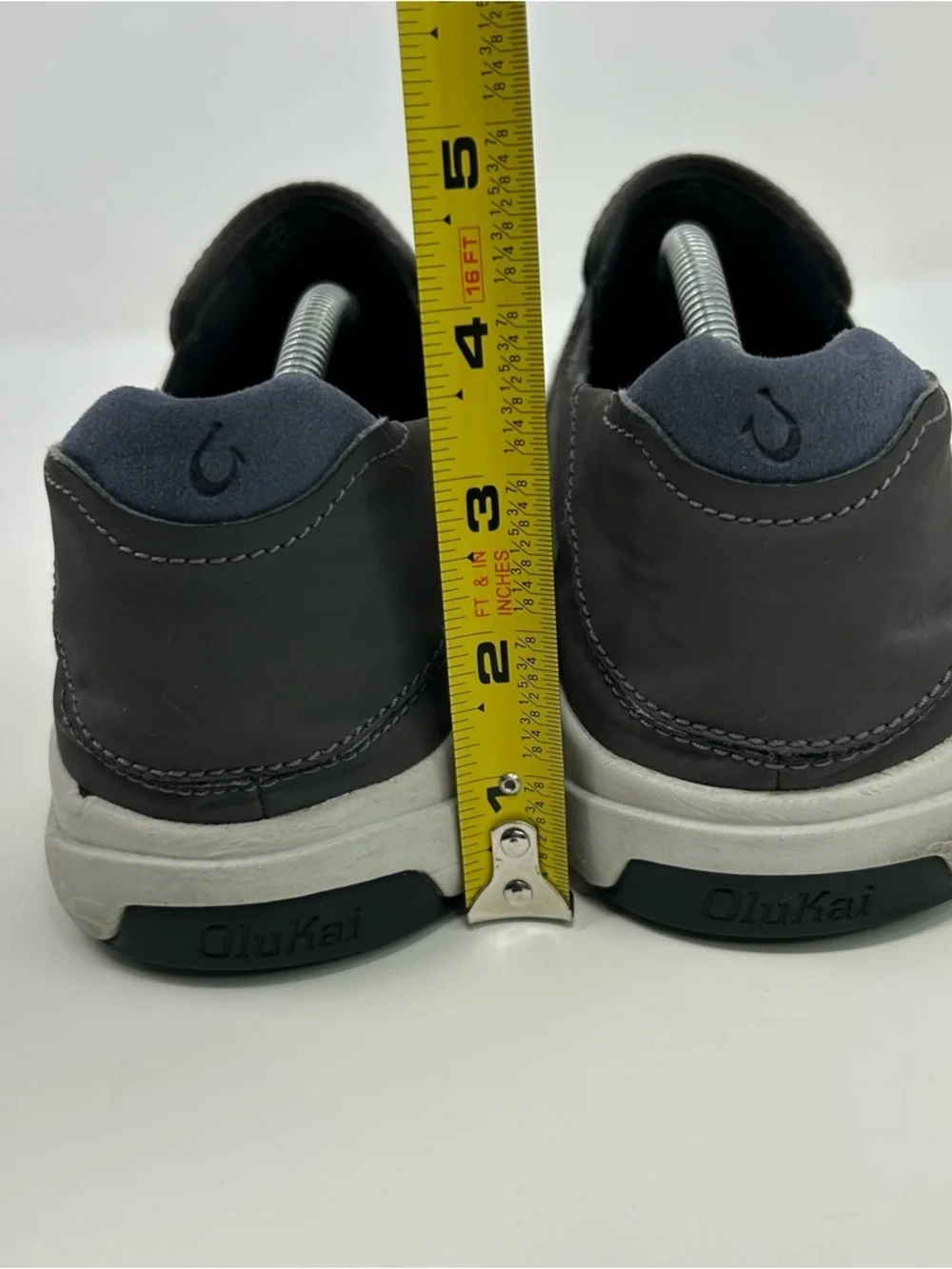 OluKai Lae‘ahi Men's Slip-On Sneakers Gray/Blue Breathable Casual Shoes Size 12